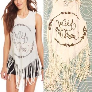 ✌🏼️Boho Sleeveless Fringe Graphic Tank Top🌻