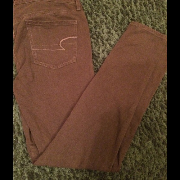 Maroon/Brownish American Eagle Jeggings