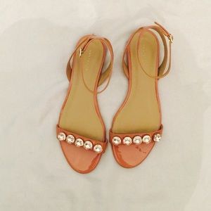 Ann Taylor Jeweled Patent Leather Sandals