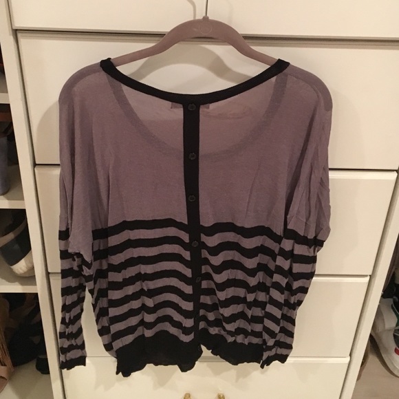 FLASH SALE TIL 8/16: Black and grey striped top - Picture 2 of 2