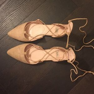 Zara lace up flats