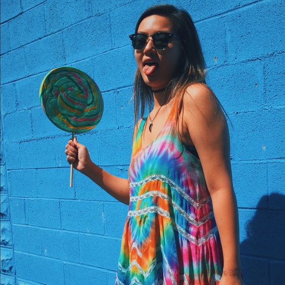 SOLD 😊 Custom Tie Dyed FP Trapeze Slip 🍭