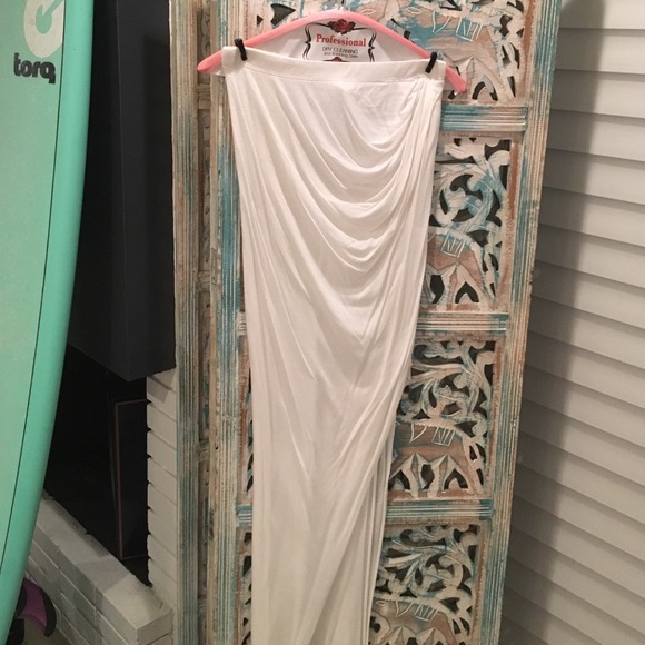 Helmut Lang slit jersey skirt