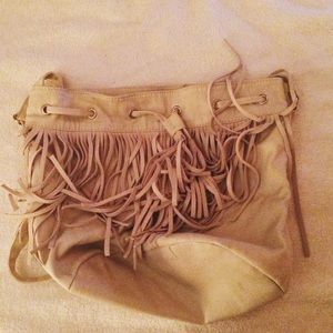 ✨REDUCED✨ Aeropostale Beige Fringe Hobo Bag