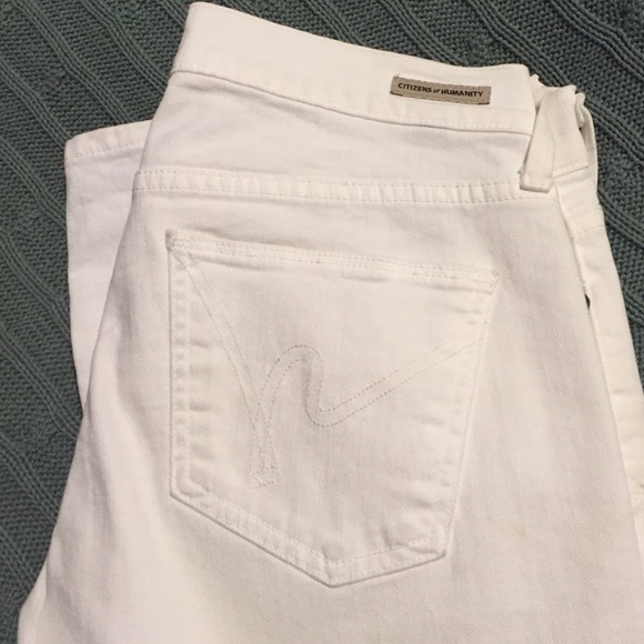 Citizen of Humanity White Straight Leg Jeans