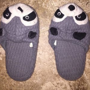 Raccoon slippers.