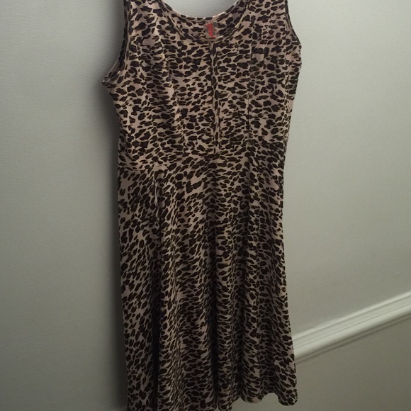 Pink leopard Free People dress! Too cute!
