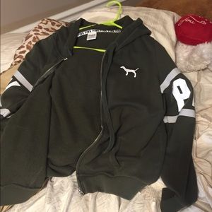 Olive green pink jacket