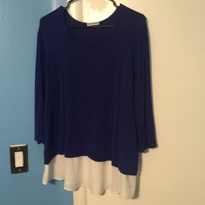 Blue top with layered look