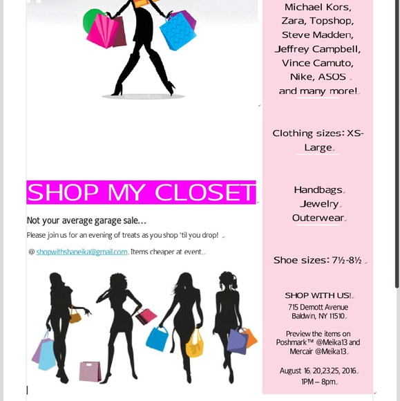 New dates added for shop my closet event.