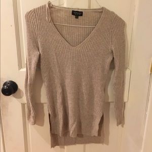 Tan v neck sweater