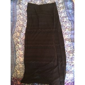 Black tribal maxi skirt