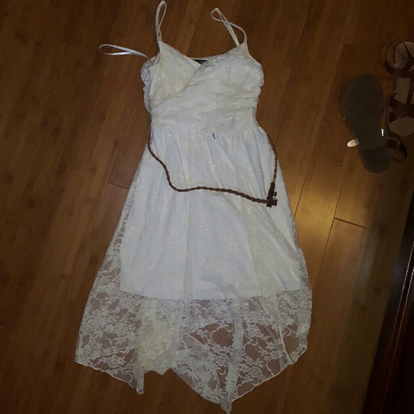 Cream high low lace dress - Picture 2 of 6