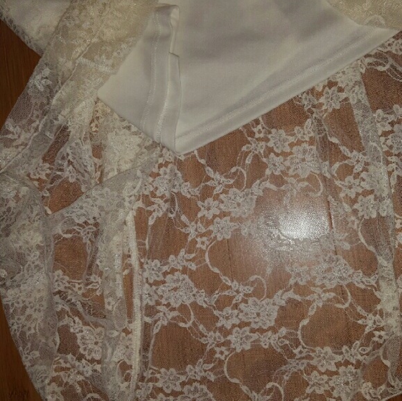 Cream high low lace dress - Picture 3 of 6