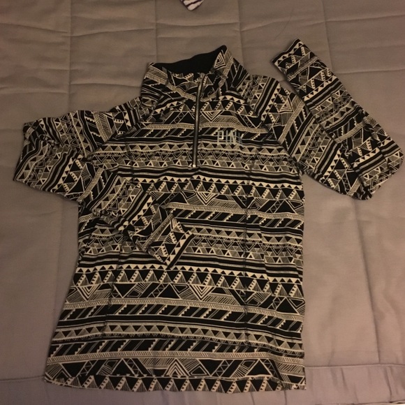 PINK Aztec print half zip sweatshirt