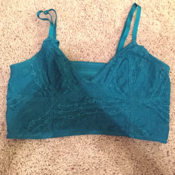 Blue free people lace bustier