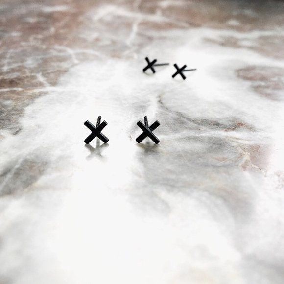 Black Cross stud Earrings