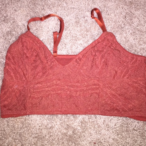 Orange free people lace bustier