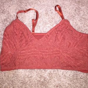 Orange free people lace bustier