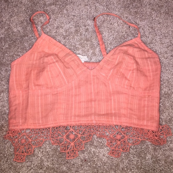 Free People bustier with lace trim