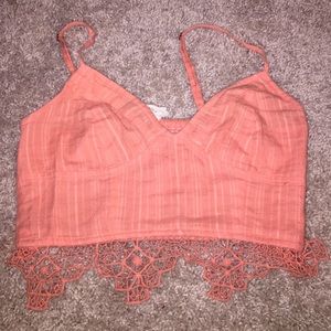 Free People bustier with lace trim