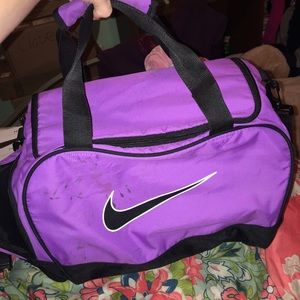 Purple Nike duffle bag