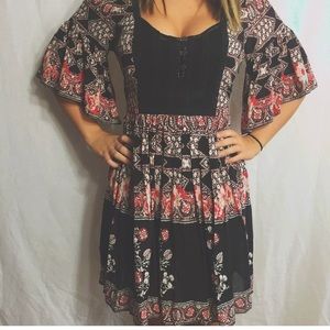 Free people ruffle floral dress size M