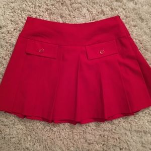 Trina Turk Los Angeles red pleated mini skirt