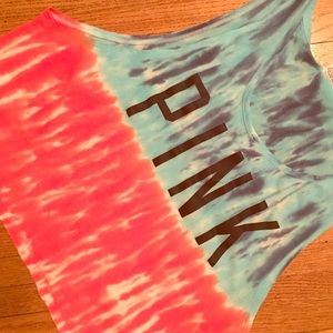 PINK flowy tank crop top
