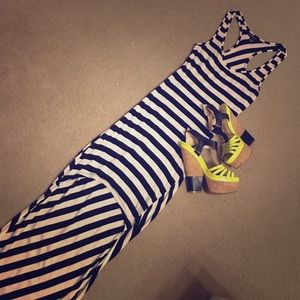 High low stripped stretchy dress small