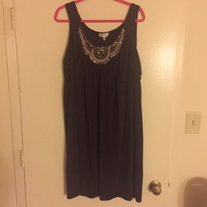 Maurices brown dress with sequin and bead detail
