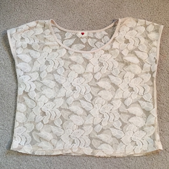 Cream Flower Lace Top