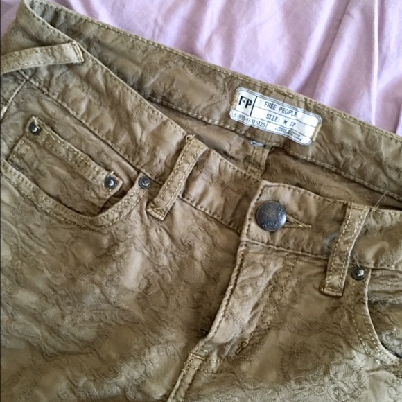 Free people brown jacquard pants - Picture 3 of 4