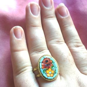 Vintage Mosaic Glass Ring