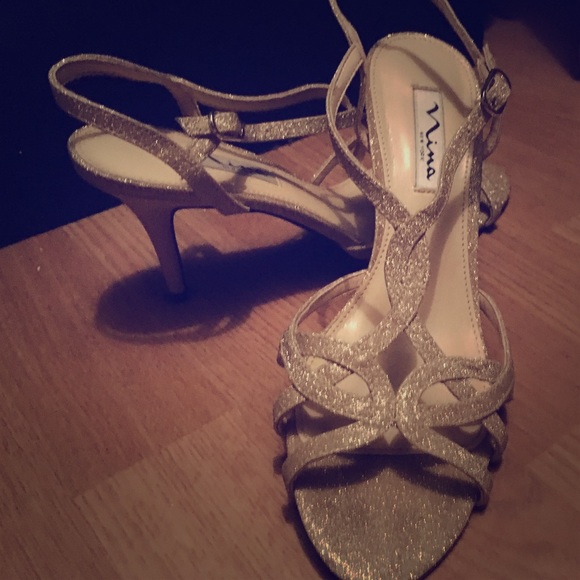 Nina gold kitten heels