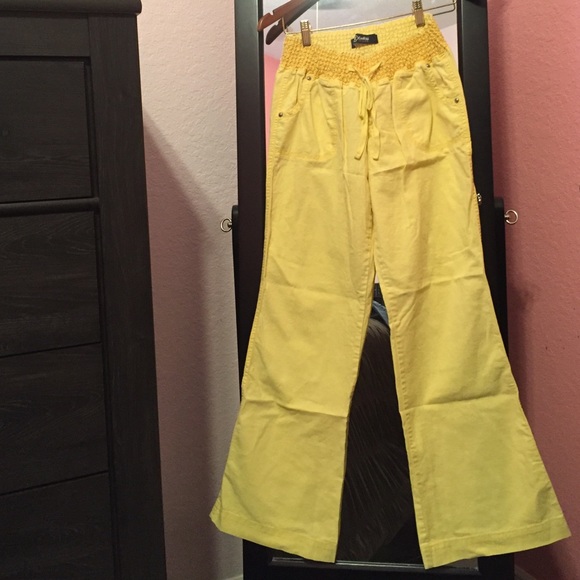 Yellow linen pants
