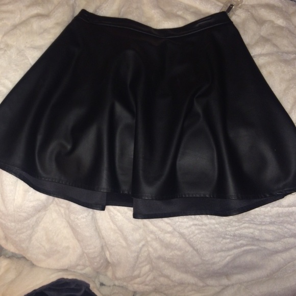 Black Faux Leather Skirt