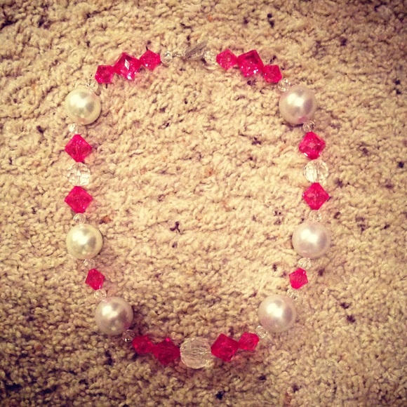 Pearl and Pink Crystal Necklace