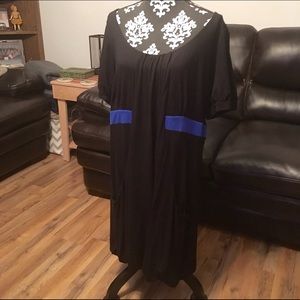 Plus Sz Black and Navy Bubble Dress