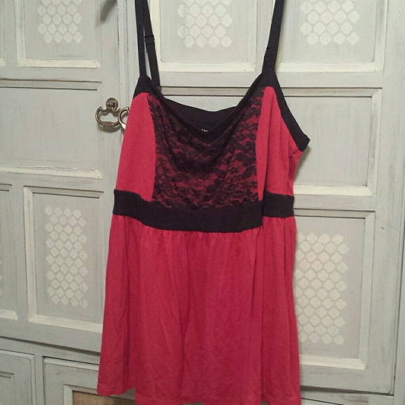 Red and black tank empire waist