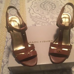 Marc Fisher 7.5 Cassy, medium brown leather