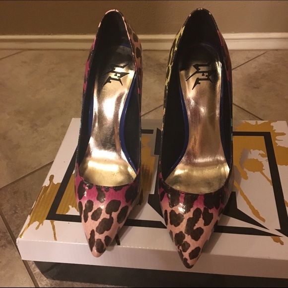 Leopard Stiletto Pumps by L Elektrik