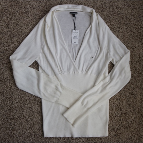 NWT Express Crisscross wrap Deep V-neck Sweater