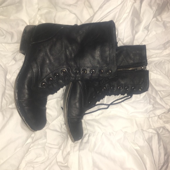 black Steve Madden combat boots