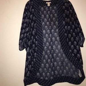 Blue and White floral Kimono