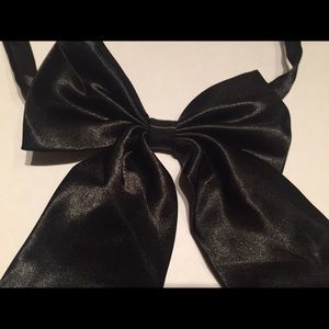 Elegant satin bow scarf tie  black gothic