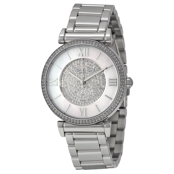 NEW Michael Kors 'Caitlin' Silver Watch