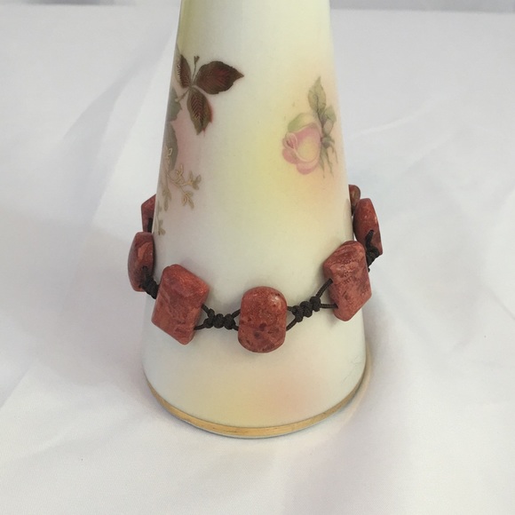 Hemp & Red Coral Bracelet