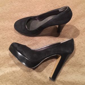 Nine West black suede heels, size 9