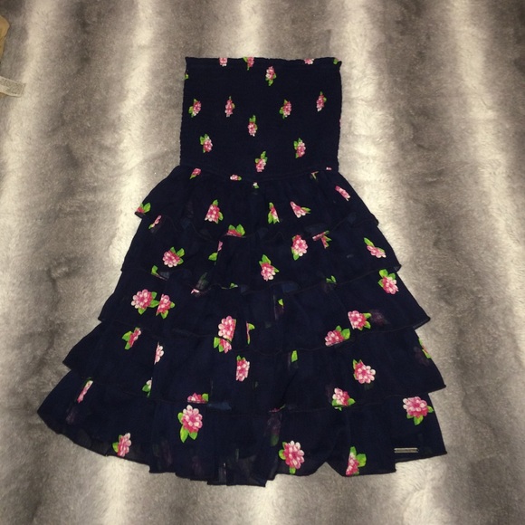 A floral blue dress